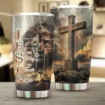 Lion Cross Resurrection Christian Tumbler Cup No.03